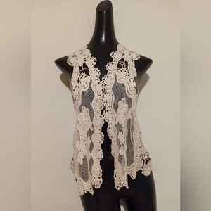 Cream lace vest